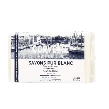 Savon de Marseille pur blanc 5X100 g