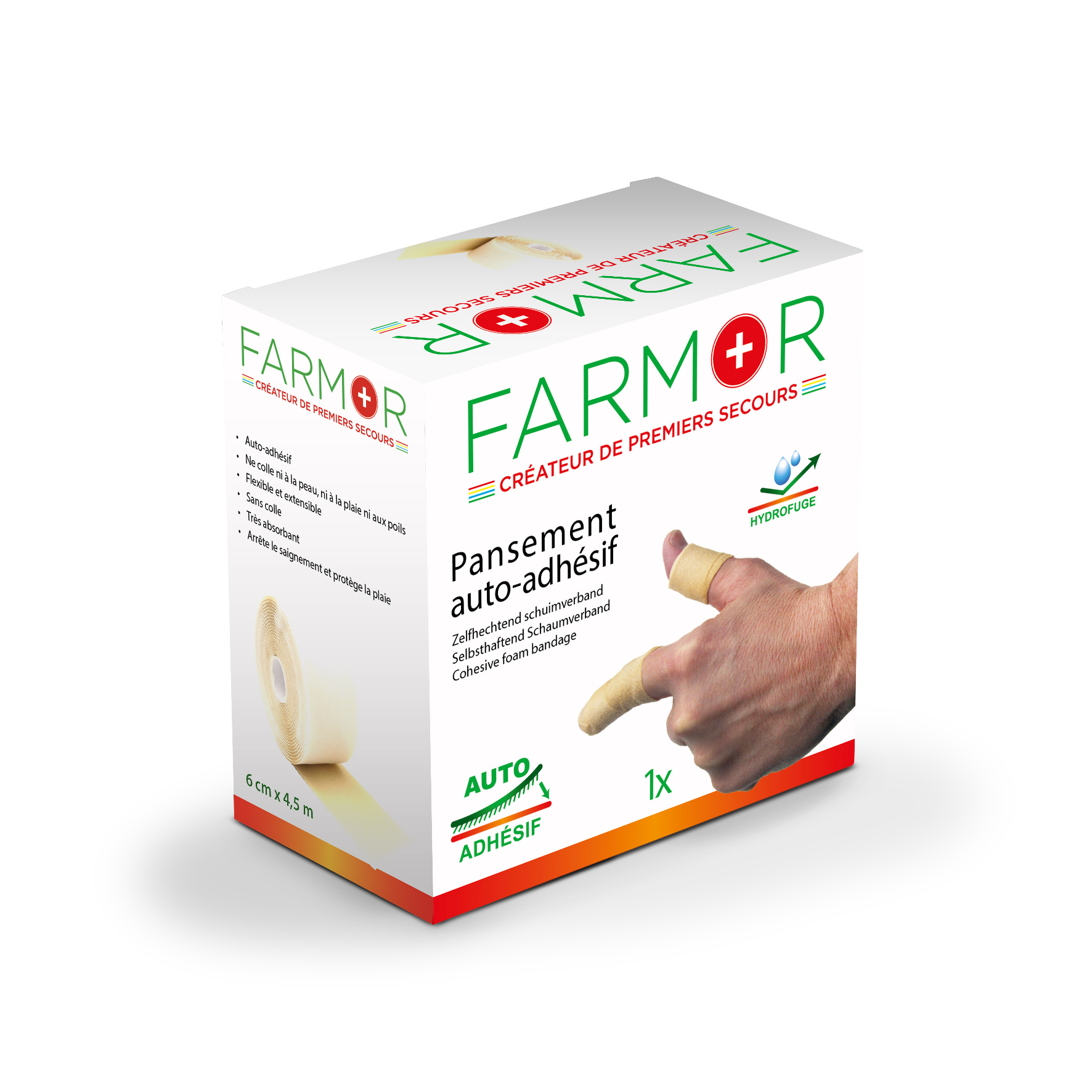 Pansement auto-adhésif chair 4,5 m x 6 cm – Image 2