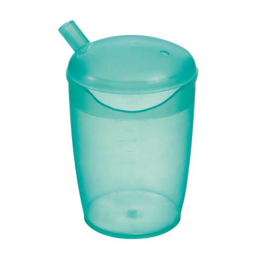 Verre 2 en 1 avec découpe nasale et paille 0,25 L vert