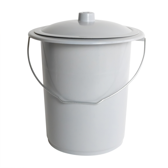 Seau hygiénique + couvercle - 11 L - gris