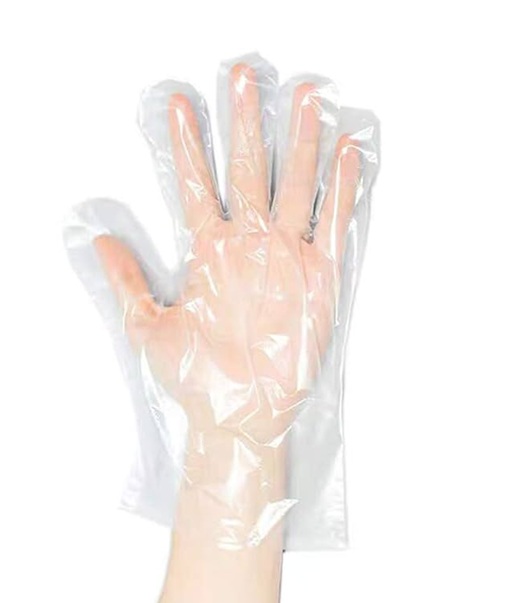 Lot de 10 sachets de 100 gants translucides à usage unique - Taille L